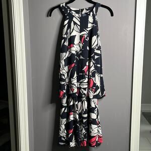 Ellen Tracy Pink Blue White Floral Dress Size Medium